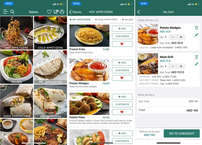 SAJWAY Food Delivery iOS and Android App Development for Abu Dhabi 3